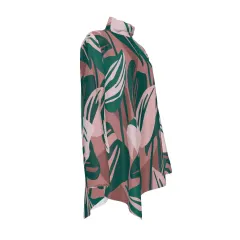 Women's High Neck Shirt with Irregular Hem thumbnail 4