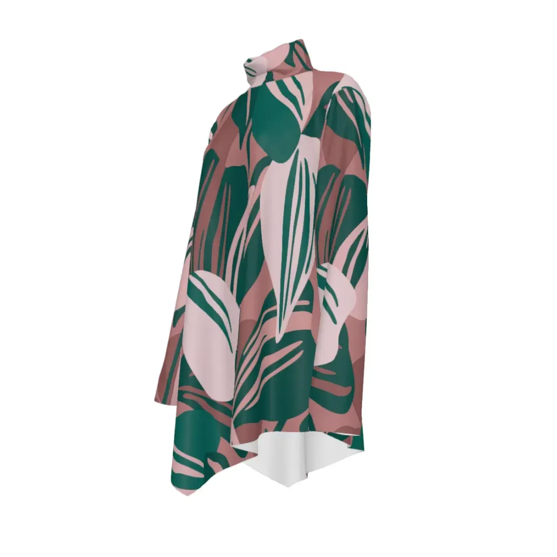 Women's High Neck Shirt with Irregular Hem — photo 5