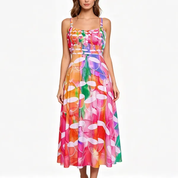 Women's High Waist Suspender Dress