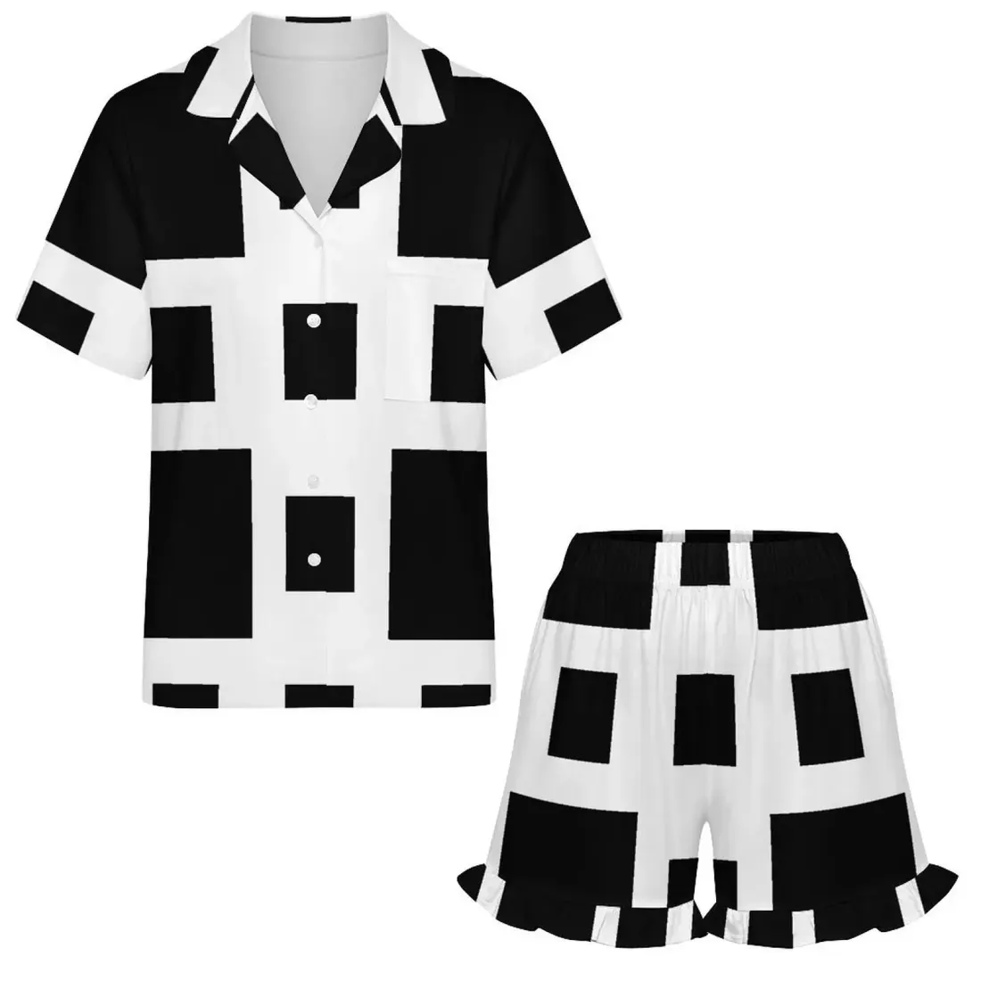 Women's Ruffled Short-Sleeve Pajama Set — photo 2
