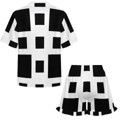 Women's Ruffled Short-Sleeve Pajama Set thumbnail 3