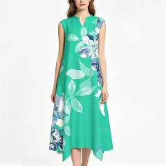 Women's V-Neck Sleeveless Maxi Dress with Pockets thumbnail 1