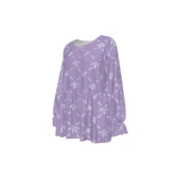 Women's Round Neck Smocked Waist Long Sleeve Shirt thumbnail 5