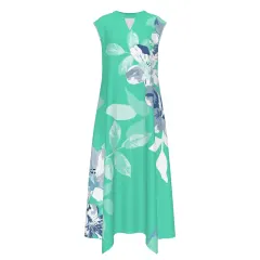 Women's V-Neck Sleeveless Maxi Dress with Pockets thumbnail 2