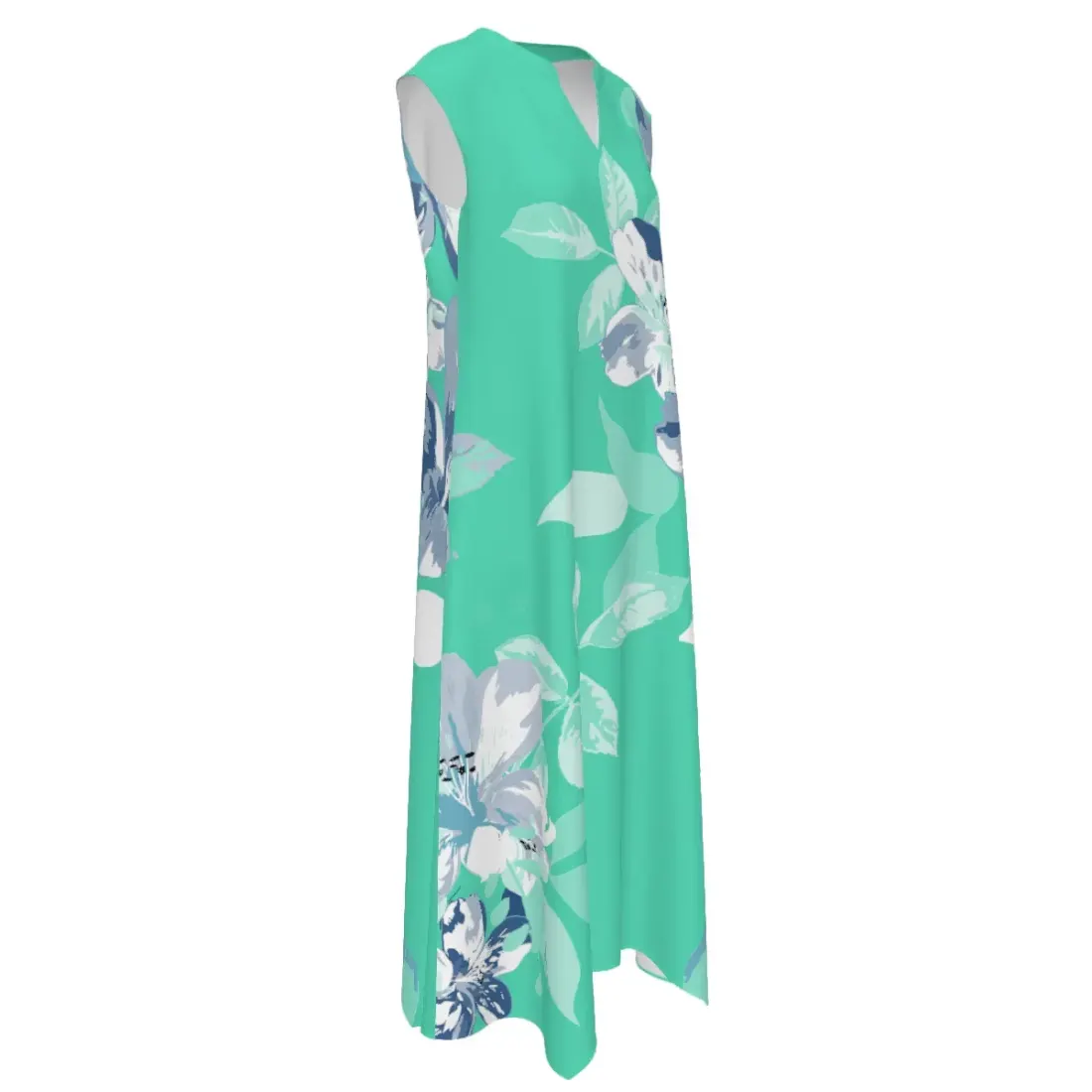 Women's V-Neck Sleeveless Maxi Dress with Pockets — photo 3