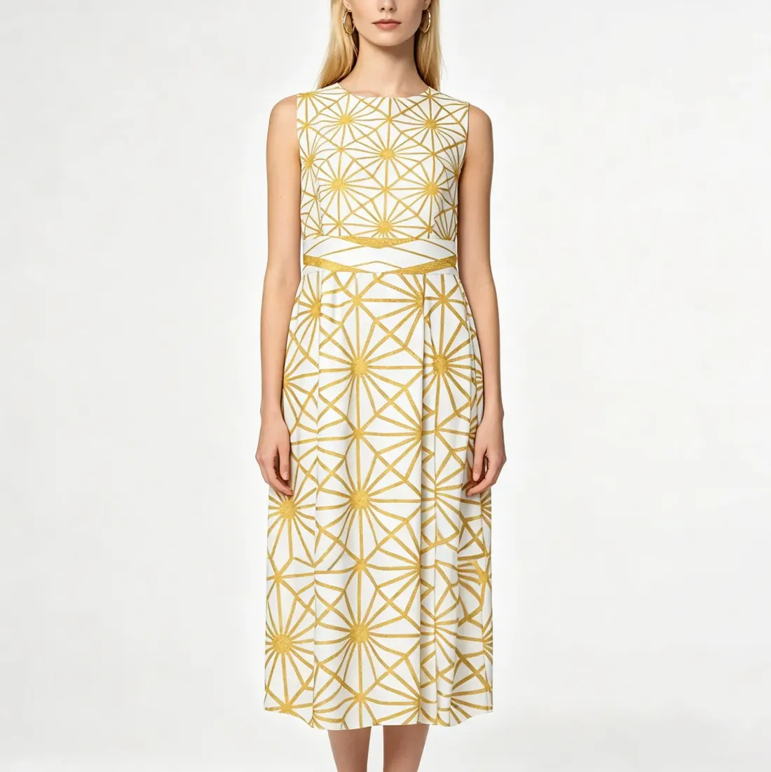 Women's Sleeveless Maxi Dress with Back Zipper