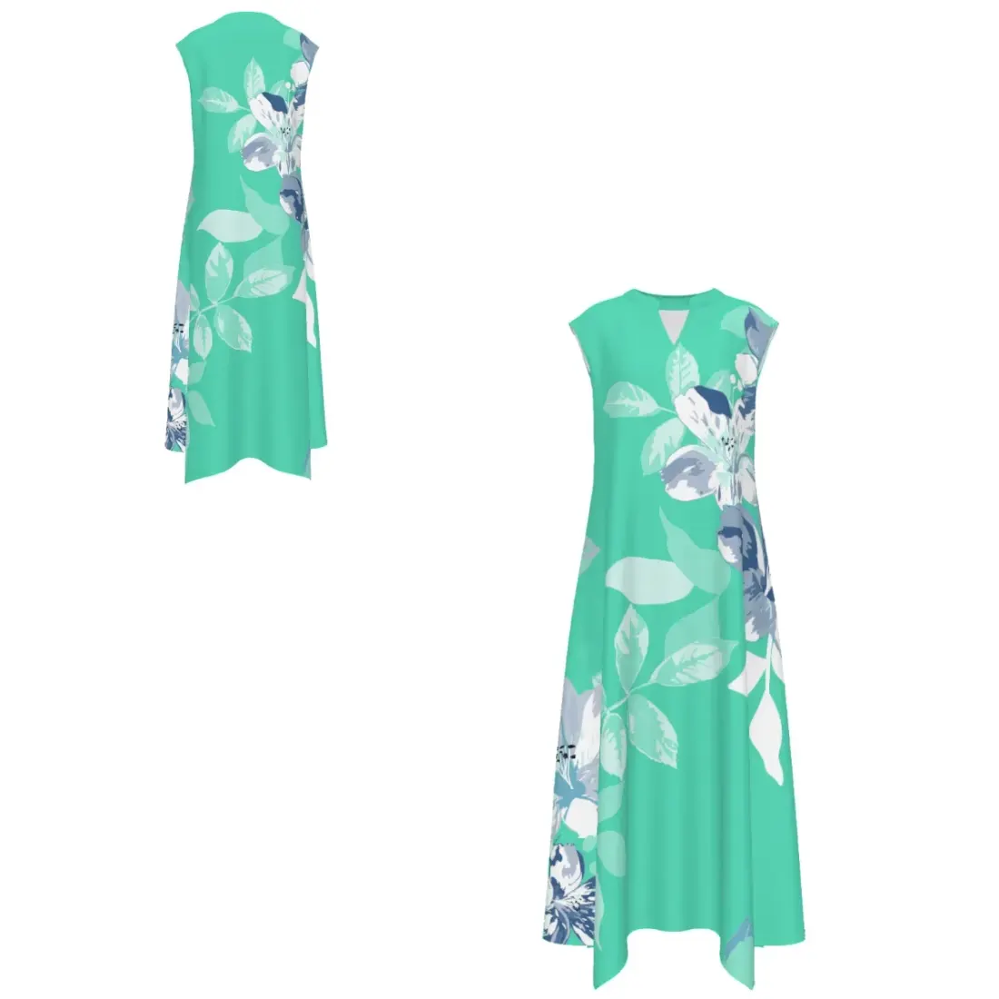 Women's V-Neck Sleeveless Maxi Dress with Pockets — photo 6