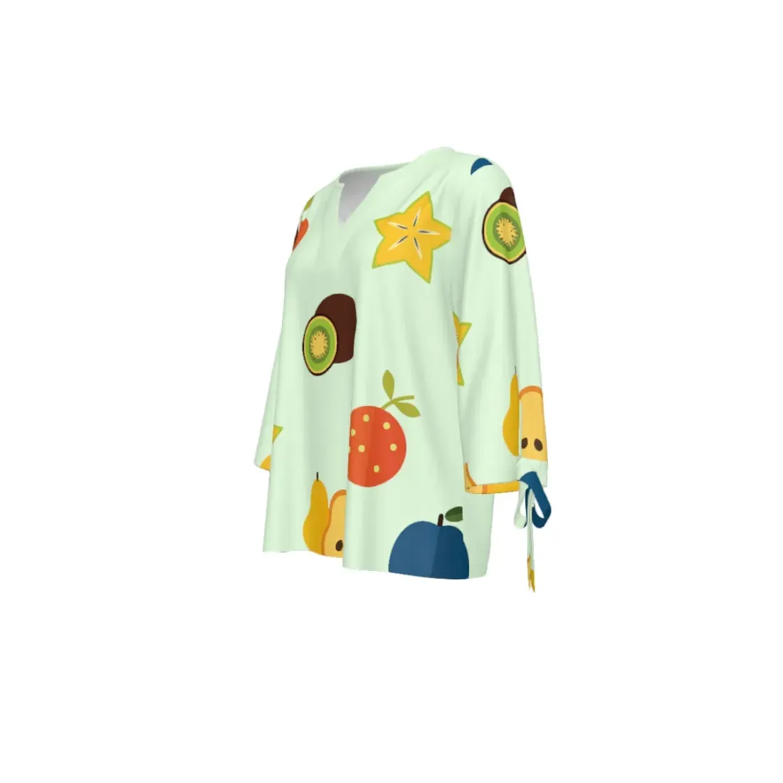 Women's V-Neck Tie-Cuff Blouse — photo 5