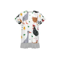 Women's Round Neck Ruffle Hem Top thumbnail 2