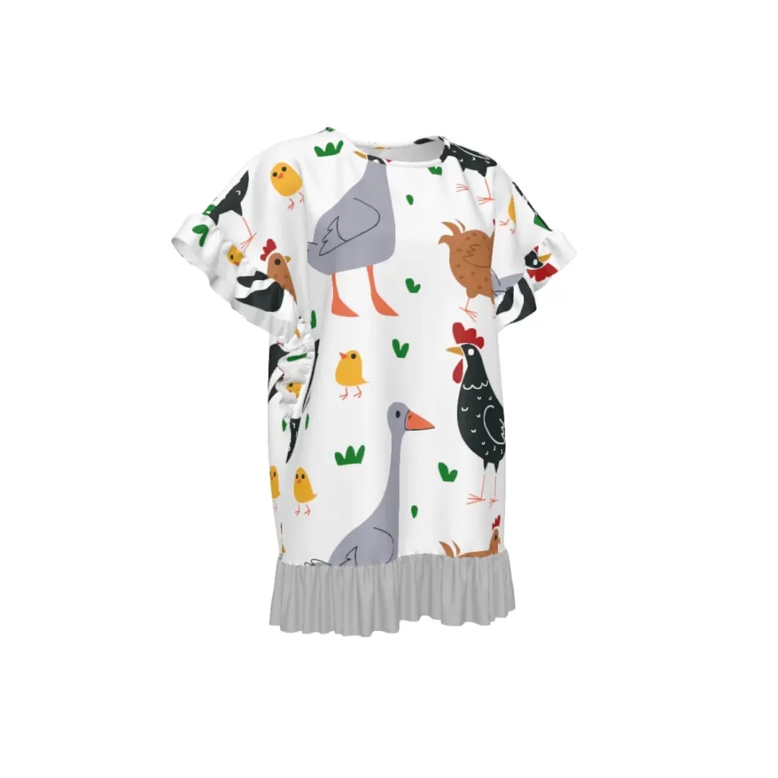 Women's Round Neck Ruffle Hem Top — photo 4