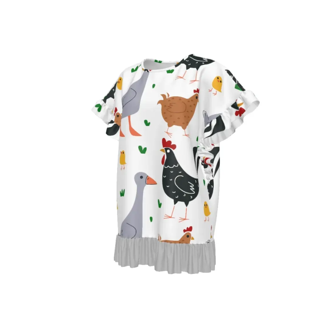 Women's Round Neck Ruffle Hem Top — photo 5