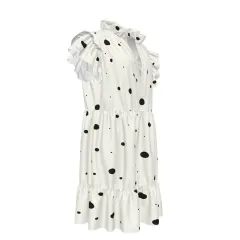 Women's V-Neck Short Ruffle Sleeve Dress thumbnail 4