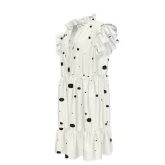Women's V-Neck Short Ruffle Sleeve Dress thumbnail 5