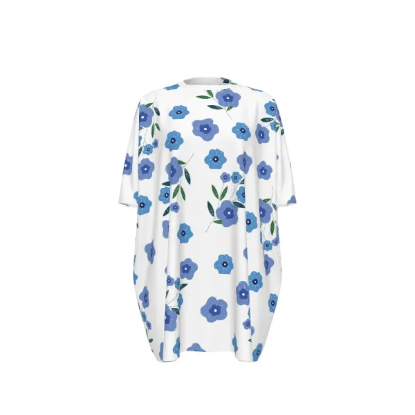Women's Oversized Round Neck Drop Shoulder Dress with Pockets