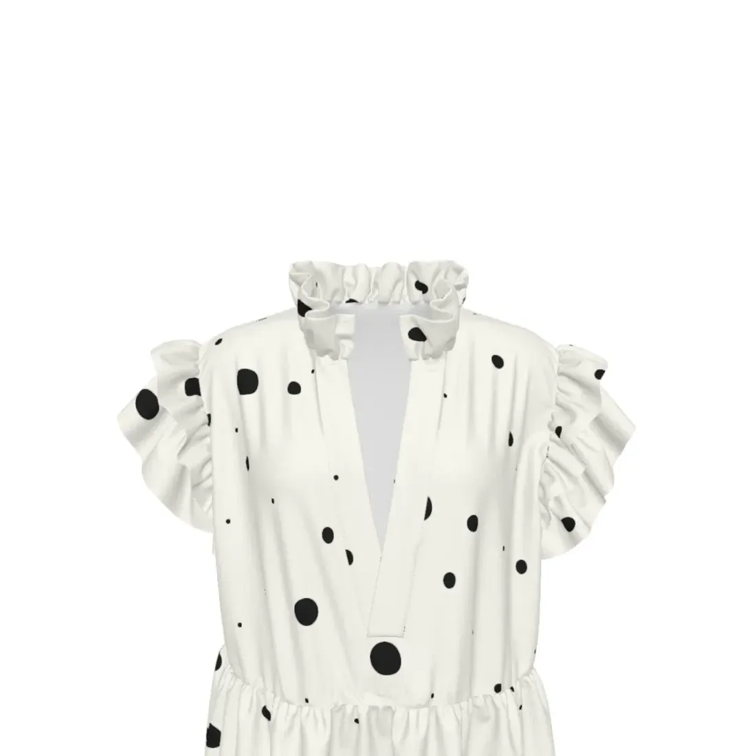 Women's V-Neck Short Ruffle Sleeve Dress — photo 6