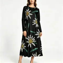 Women's Long Sleeve Dress with Pockets thumbnail 1
