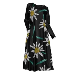 Women's Long Sleeve Dress with Pockets thumbnail 2