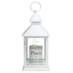 Personalised White Lantern, Black Gold Text, New Home Wedding Gift UK thumbnail 5