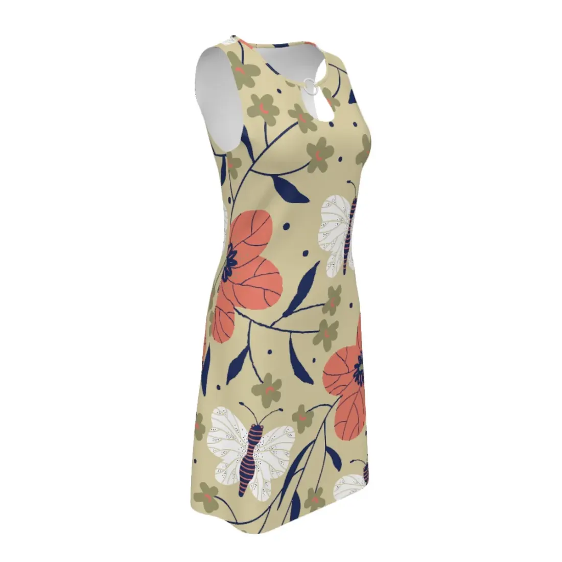 Women's Metal Ring Neck Sleeveless Dress — photo 2