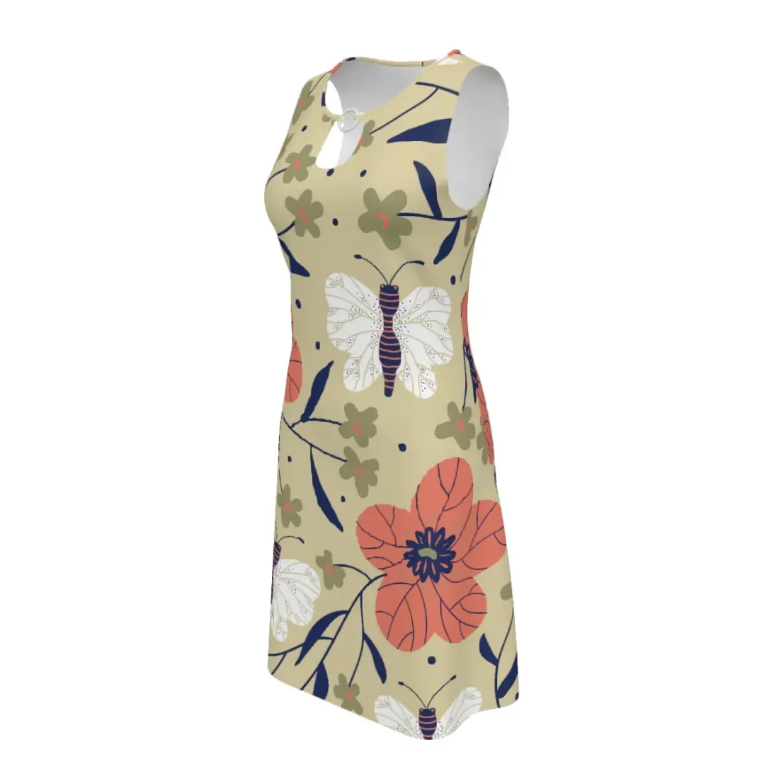 Women's Metal Ring Neck Sleeveless Dress — photo 3