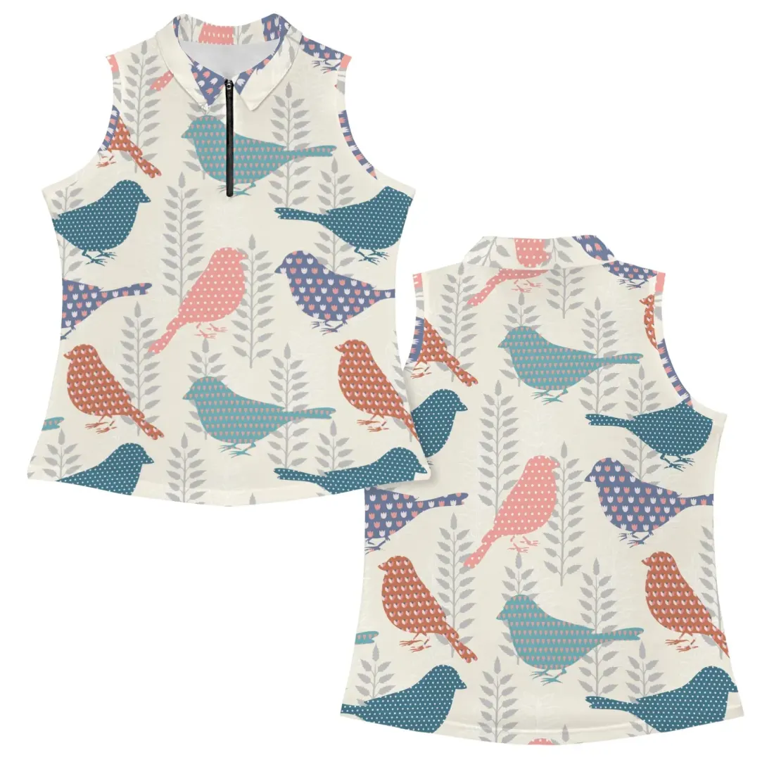 All Over Print Women's Sleeveless Polo Shirt (Model T90) — photo 4
