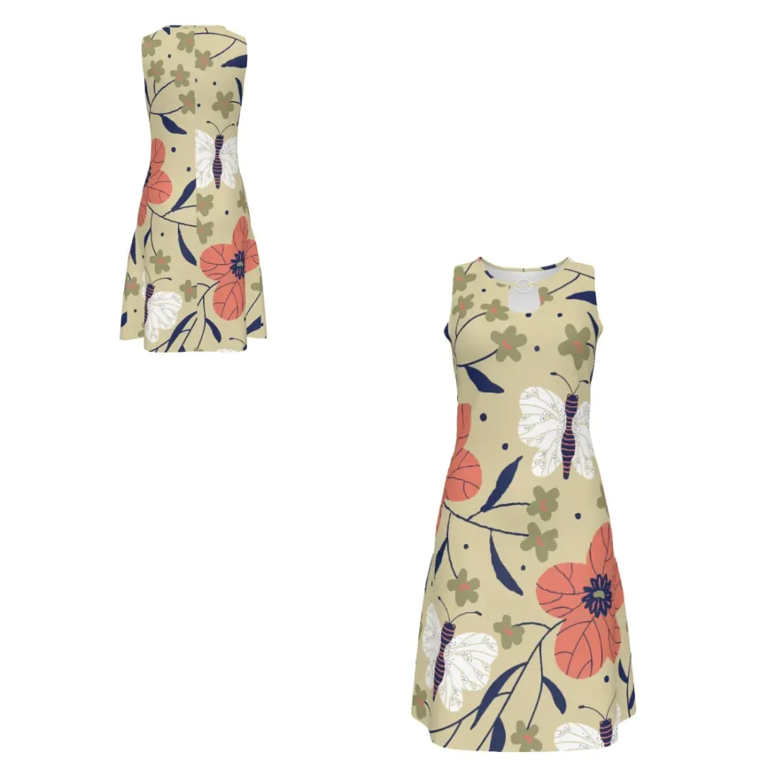 Women's Metal Ring Neck Sleeveless Dress — photo 6