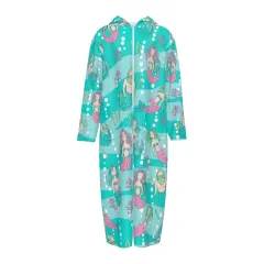 Women's Flannel Hooded Long-Sleeve Robe thumbnail 1