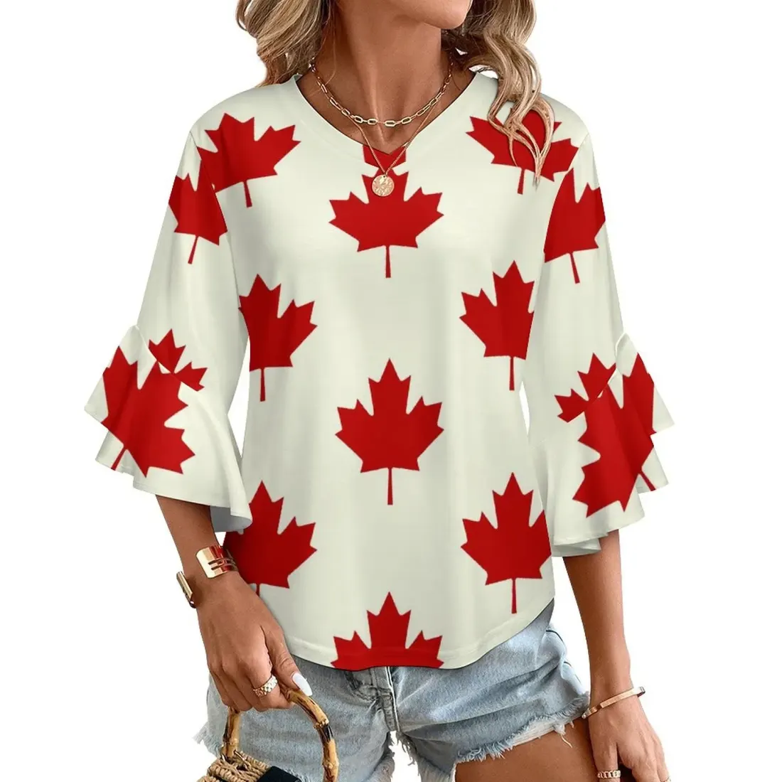Women's Ruffle Sleeve Blouse — photo 2