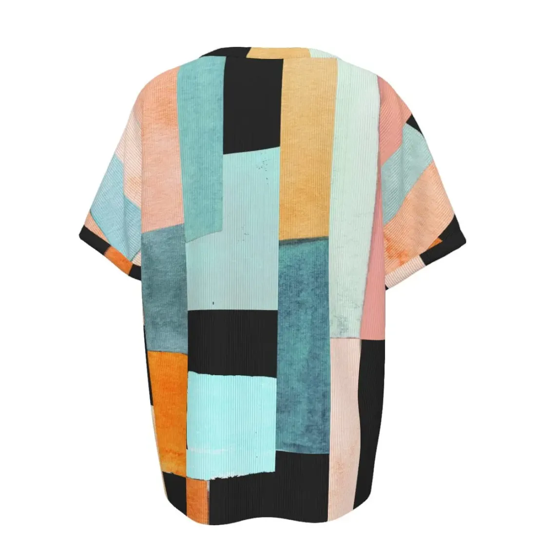 Women's Ribbed V-Neck Short Sleeve T-Shirt — photo 3