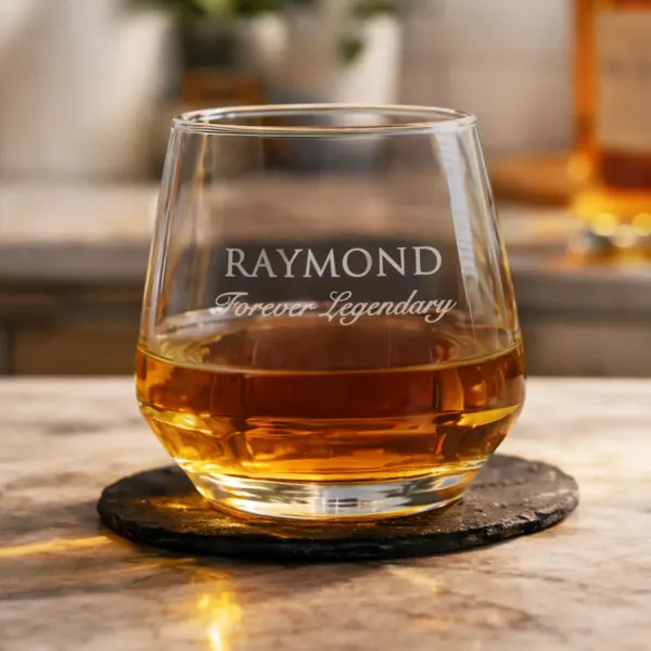 Personalised Redefined Whisky Tumbler, Custom Engraved Glass Gift UK