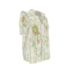 Women's Short Sleeve Blouse with Buttons thumbnail 3