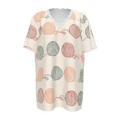 Women's Lace Trim V-Neck Short Sleeve T-Shirt thumbnail 1
