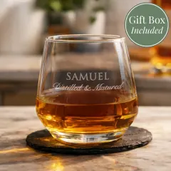 Personalised Redefined Whisky Tumbler, Custom Engraved Glass Gift UK thumbnail 5