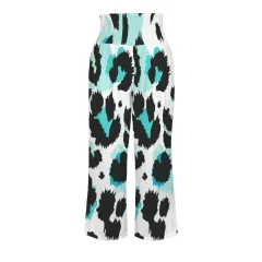 All Over Print Elastic Waist Wide Leg Pants thumbnail 4