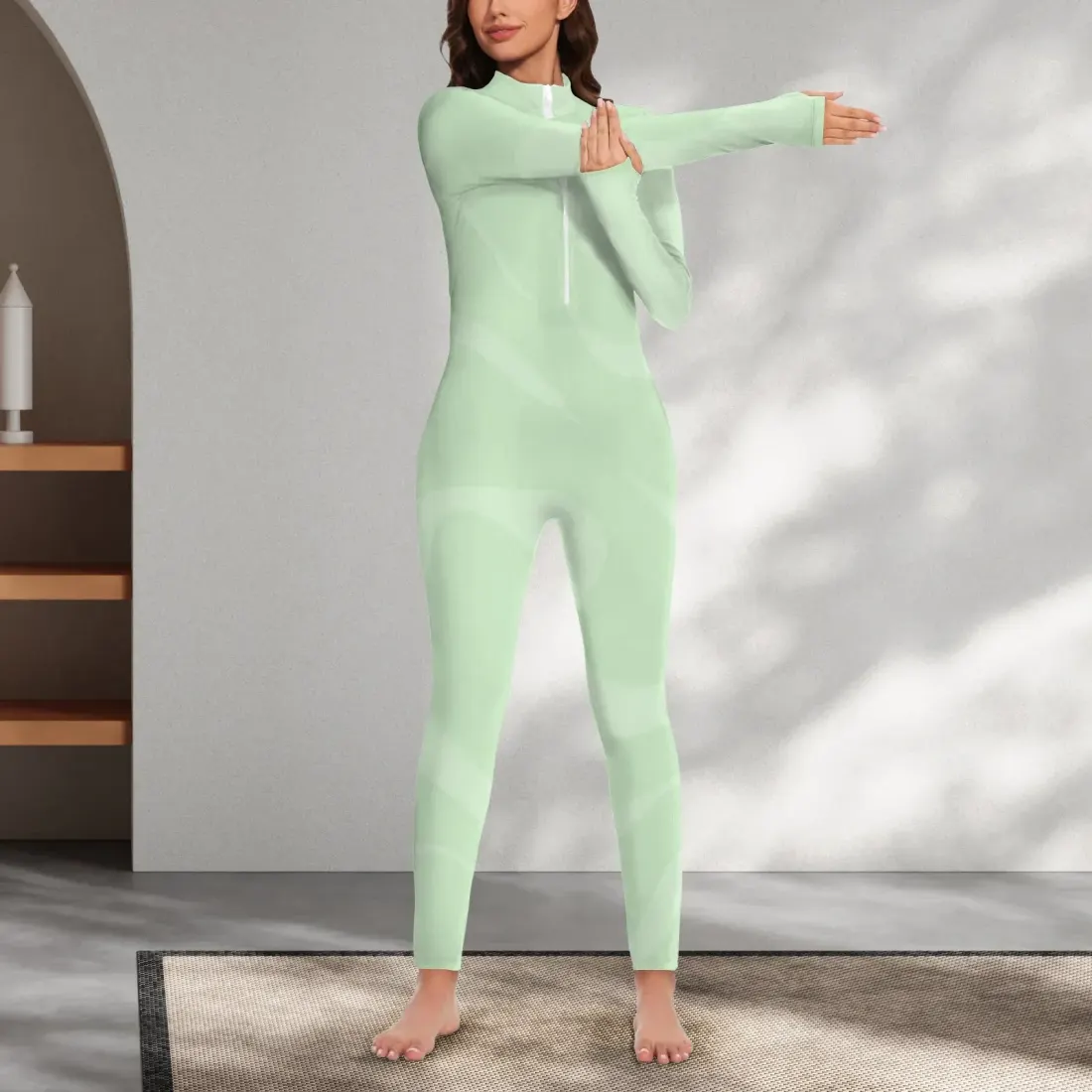 Women's Long Sleeve Zip Front Jumpsuit — photo 2