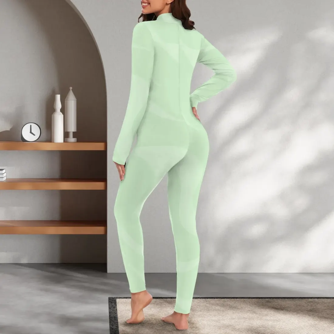 Women's Long Sleeve Zip Front Jumpsuit — photo 3
