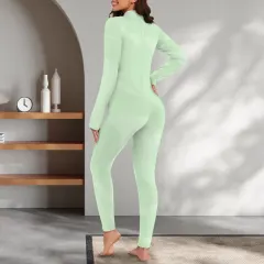Women's Long Sleeve Zip Front Jumpsuit thumbnail 3