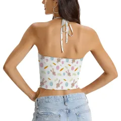 Women's Halter Neck Crop Tank Top thumbnail 2