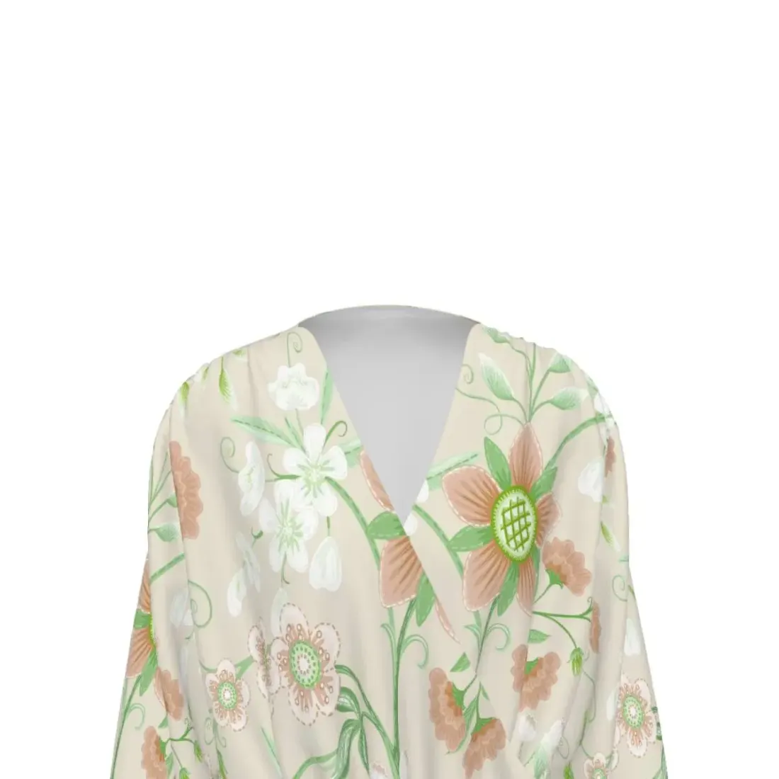 Women's Silk Velvet V-Neck Long Sleeve Shirt — photo 6