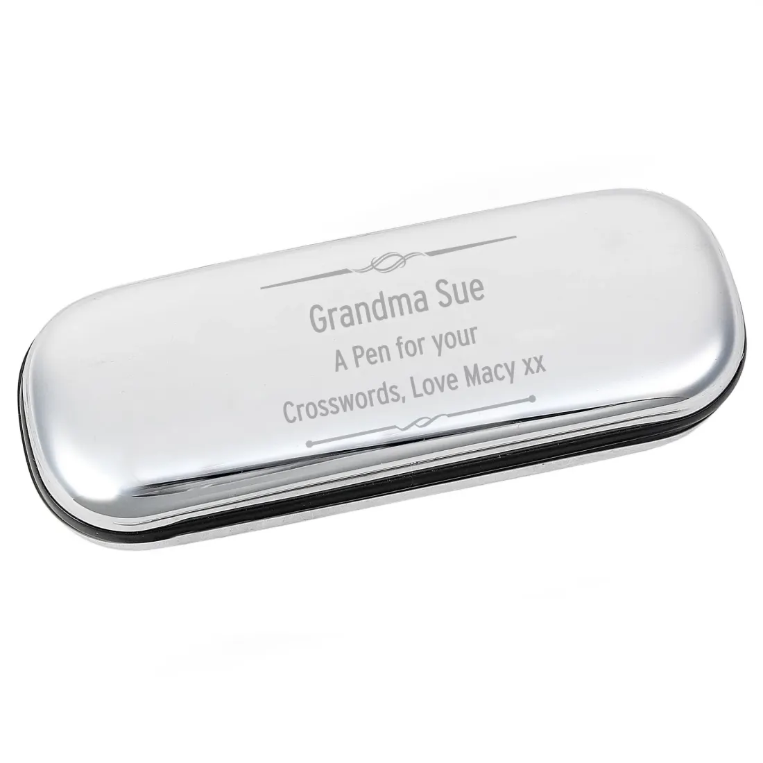 Personalised Scroll Ballpoint Pen with Engraved Silver Tone Gift Box — photo 6