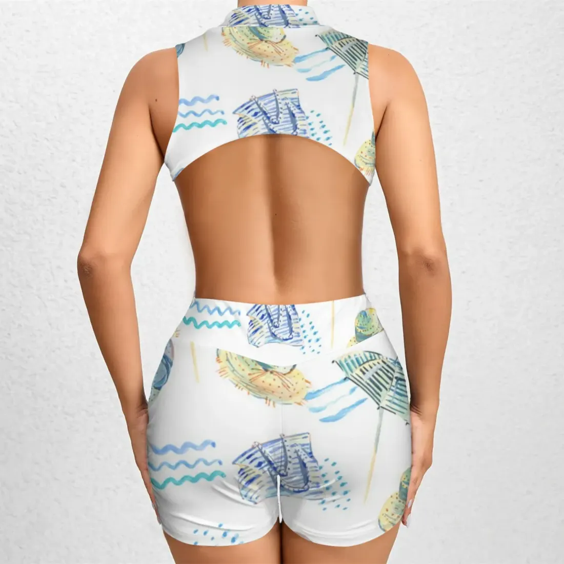 Half-Zip Backless Sport Jumpsuit — photo 3