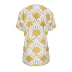 Women's V-Neck Short Sleeve Shirt with Pockets thumbnail 3