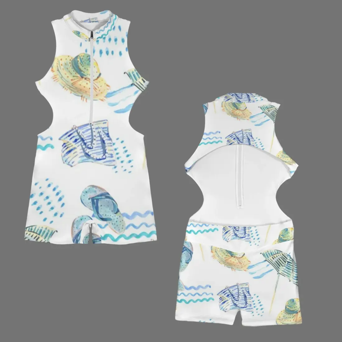 Half-Zip Backless Sport Jumpsuit — photo 4