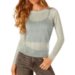 Long Sleeve Mesh Top thumbnail 2