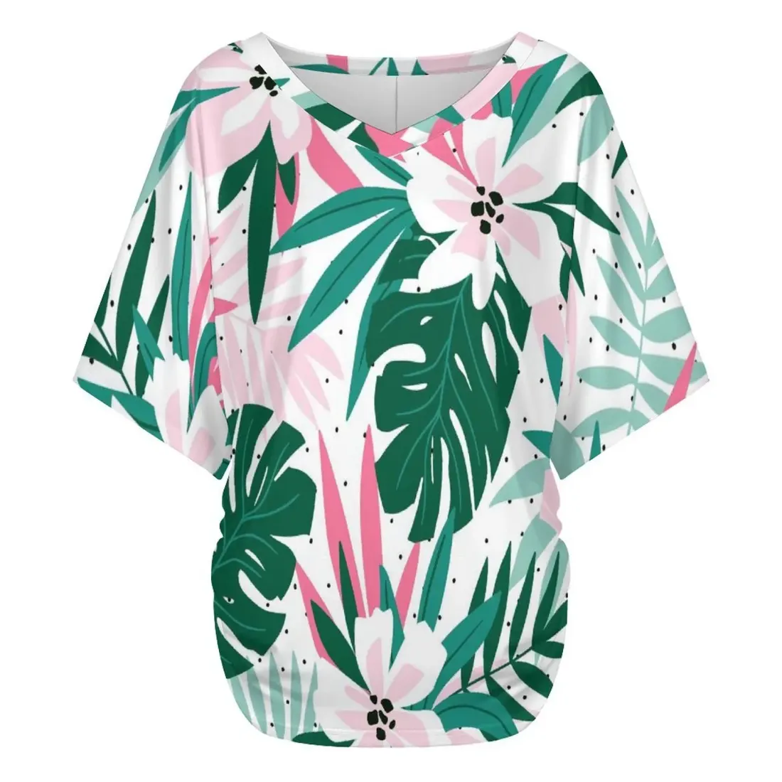 Women's V-Neck Batwing Sleeve T-Shirt — photo 3