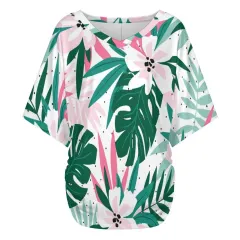 Women's V-Neck Batwing Sleeve T-Shirt thumbnail 3