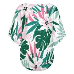 Women's V-Neck Batwing Sleeve T-Shirt thumbnail 4