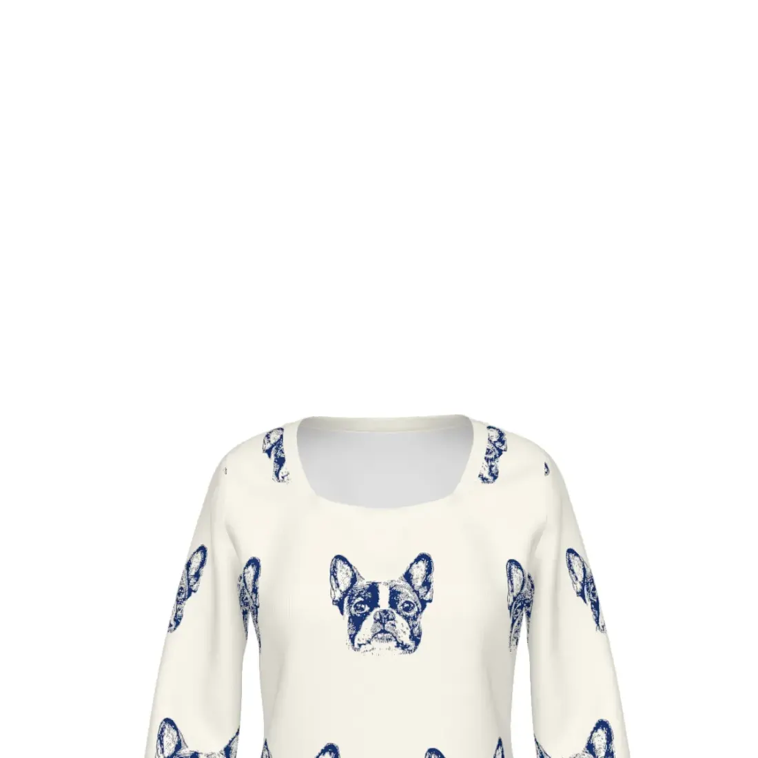 Women's Square Neck Long Sleeve Ribbed T-Shirt — photo 5