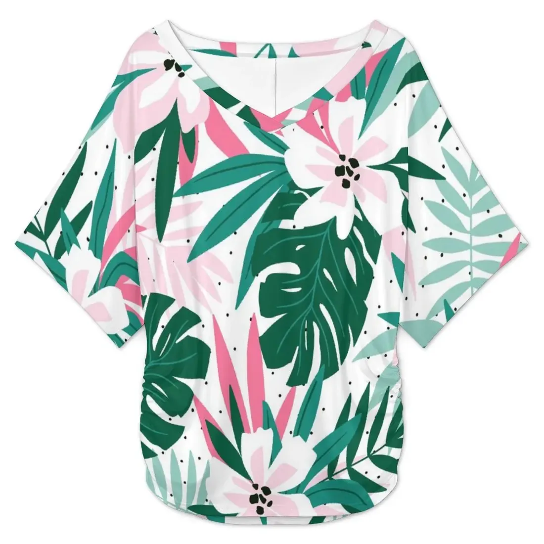 Women's V-Neck Batwing Sleeve T-Shirt — photo 5