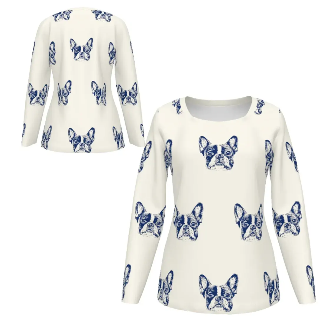 Women's Square Neck Long Sleeve Ribbed T-Shirt — photo 6
